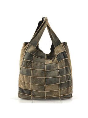 Chanel Shoulder Bag Suede Gray